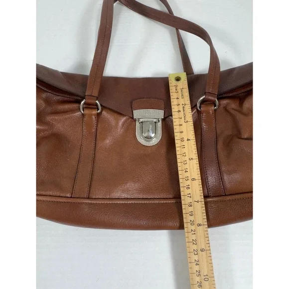 Prada Sacca Bufalo Easy Bag Womens Tabacco Brown Leather BR2613 Shoulder Strap - Picture 10 of 14